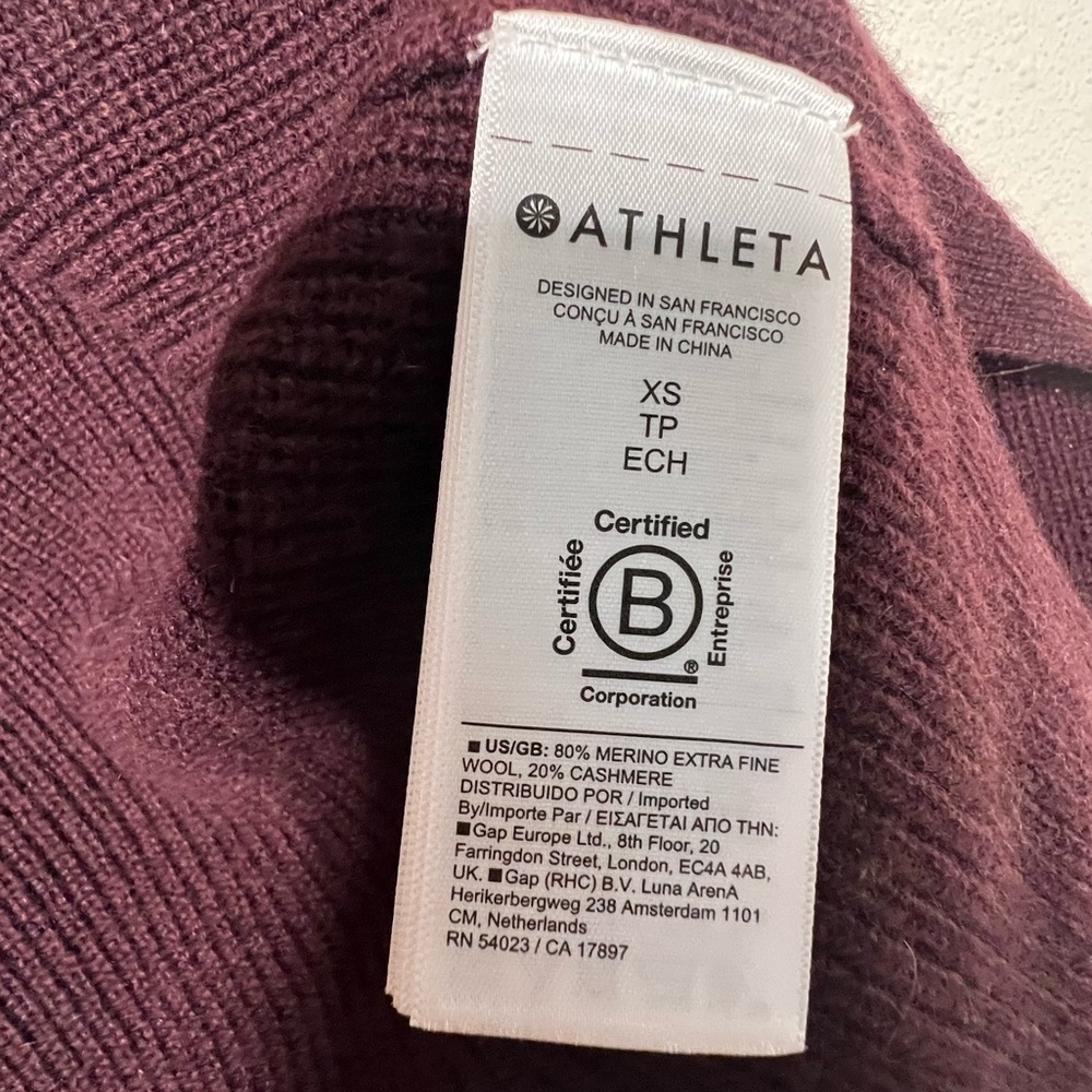 Athleta Alpine Wrap Sweater, Spiced Cabaret, size XS NWT - Picture 5 of 6